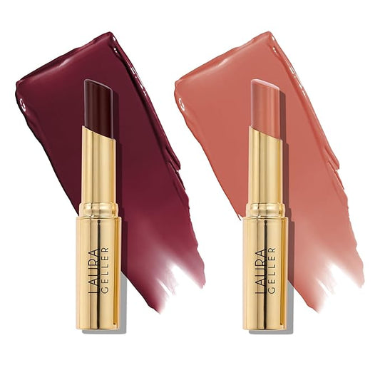 LAURA GELLER NEW YORK Jelly Balm Hydrating Lip Color Duo - Very Black Cherry + Sugar & Spice - Holiday 2024-Velvo Beauty