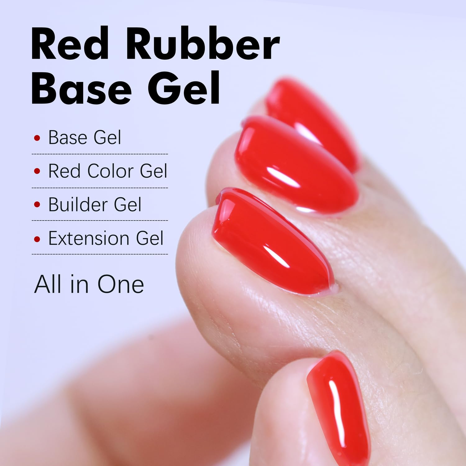 FZANEST Red Gel Polish Rubber Builder Base Coat Nail Strengthen Extension Harder for Thin Fragile Nails-Velvo Beauty