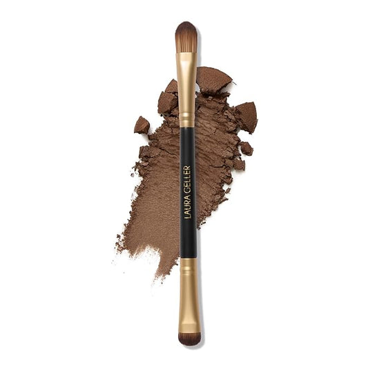 LAURA GELLER NEW YORK Dual-Ended Eyeshadow Brush - Domed Shader & Blending Brush for Baked and Pressed Eyeshadow Application - All Over Eye Makeup Brush-Velvo Beauty