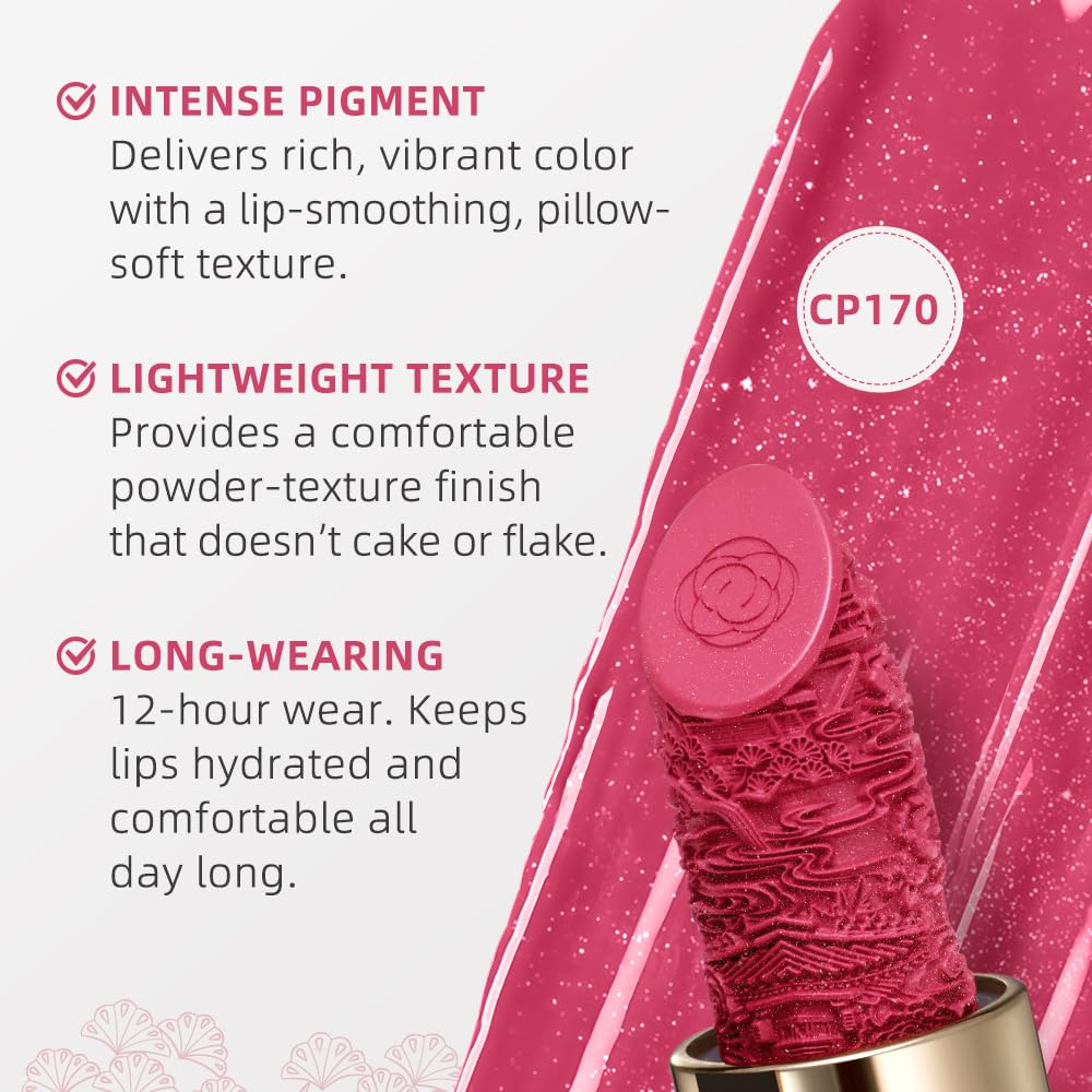 Catkin Moist Lipstick Hydrating High Impact Color Infused with Vitamin E and Avocado Oil Smooth Soft Texture Long Lasting Glow Finish 170-Velvo Beauty