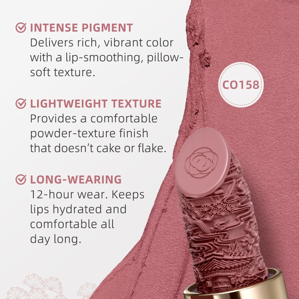 Catkin Semi-Matte Lipstick Hydrating High Impact Color Infused with Vitamin E and Avocado Oil Smooth Soft Texture Long Lasting Matte Finish 158-Velvo Beauty