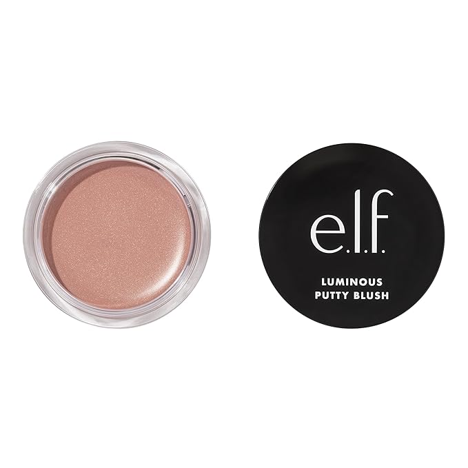 e.l.f. Luminous Putty Blush, Putty-to-Powder, Buildable Blush With A Subtle Shimmer Finish, Highly Pigmented & Creamy, Vegan & Cruelty-Free, Maui-Velvo Beauty