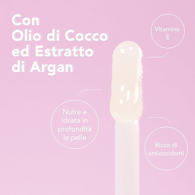 Coconut Lip Oil | Clear Transparent Lip Treatment with Coconut Oil | Moisturizing Lip Oil | Vegan & Cruelty Free Lip Oil | 99% Natural Lip Oil | Piña Colada 5 ml (Transparent)-Velvo Beauty