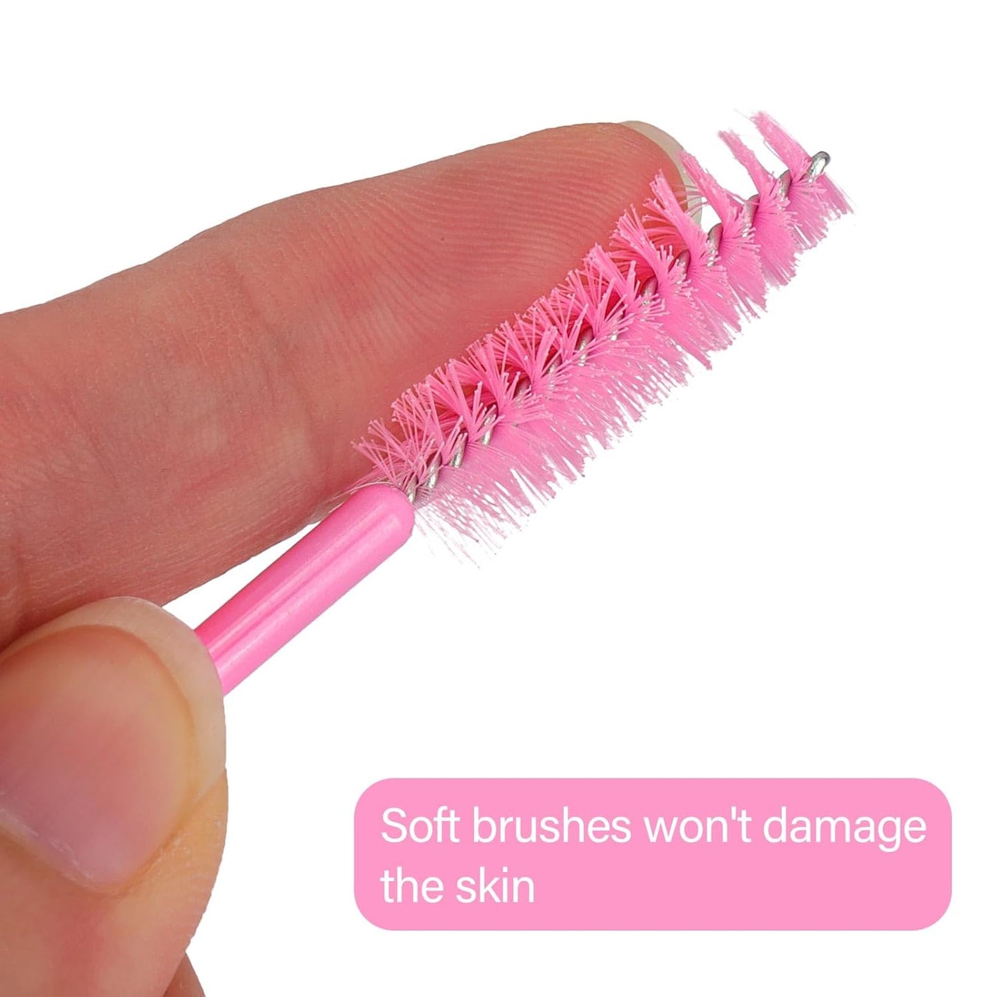 1000 Disposable Mascara Wands Eyelash Brushes Spoolies for Eyebrow Eye Lash Extension Pink-Velvo Beauty