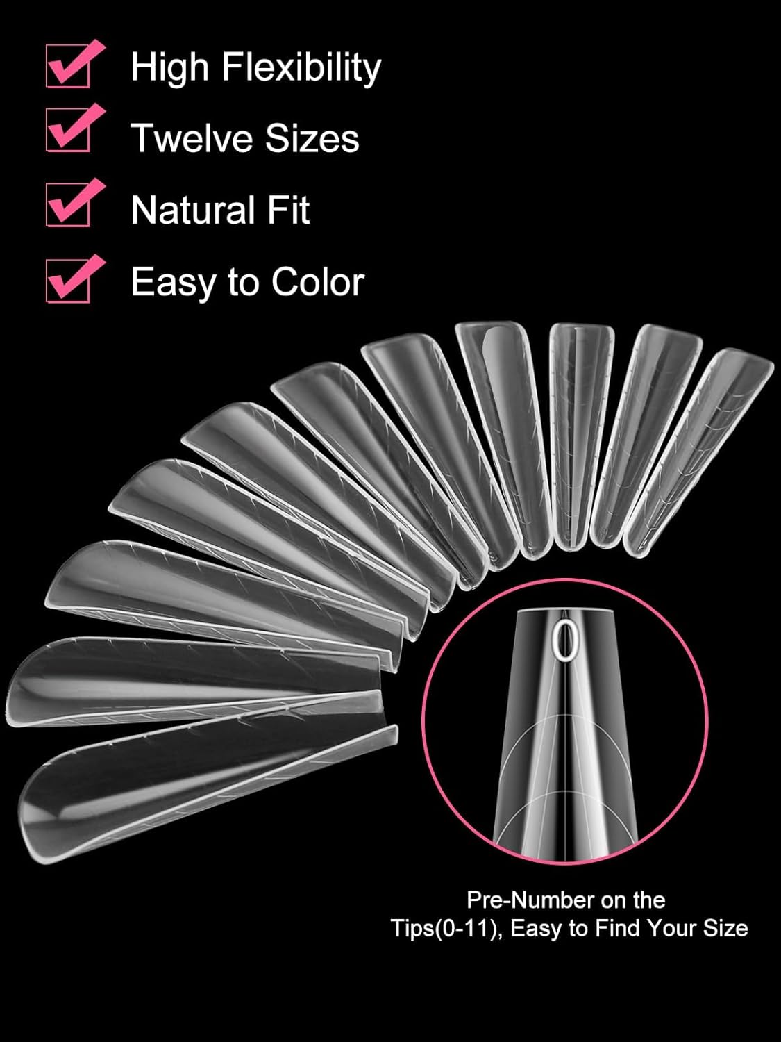 TOROKOM 120Pcs Poly Extension Gel Dual Forms Clear Tips Set - Acrylic False Nails With 12 Sizes Square Stiletto Gel Forms Full Cover Reusable Molds-Velvo Beauty