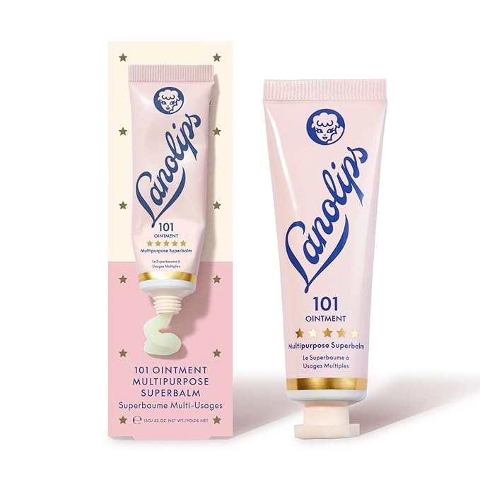 Lanolips 101 Ointment Multi-Balm, Original Superbalm - Contains Pure Lanolin Oil for Smooth, Hydrated & Healthy Lips - Natural Lip Balm for Dry Lips, Cuticles & More (0.52 oz)-Velvo Beauty