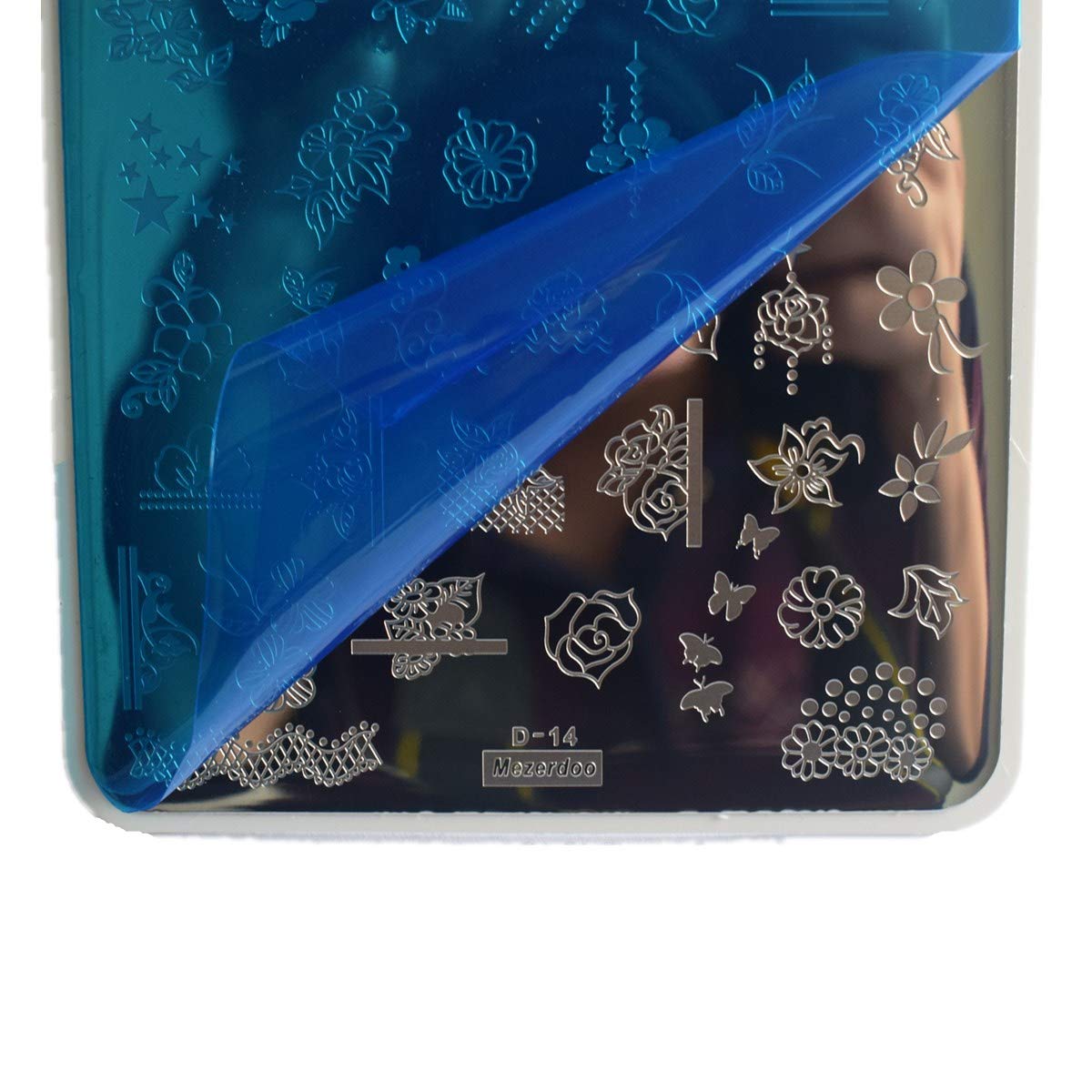 2pcs Floral Animal Series Nail Stamping Plates Template Plants Unicorn Nail Stamp Plates Cute Cat Panda Fox Manicure Image Stamper Plate Flowers Stainless Steel Nail Art Stencil-Velvo Beauty