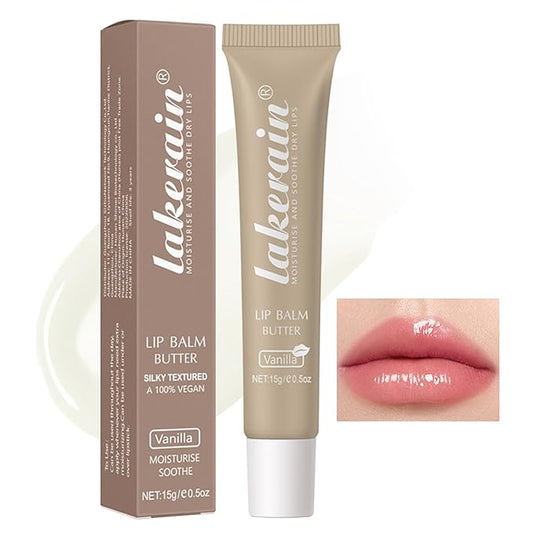 Erinde Lip Butter Balm, Moisture Hydration Lip Butter Gloss, Sheer Tinted Lip Mask and Lip Balm, Soothing Lip Treatment Care Makeup, Shine Lip Glow Oil for Dry, Chapped Lips, 01 Vanilla-Velvo Beauty