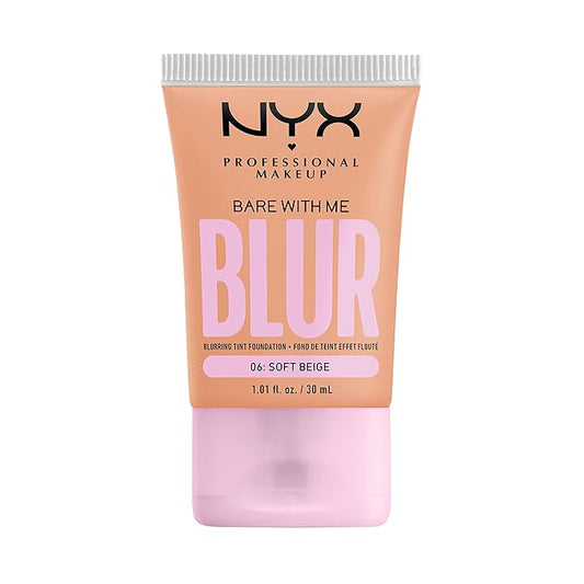 NYX PROFESSIONAL MAKEUP Bare With Me Blur Skin Tint Foundation Make Up with Matcha, Glycerin & Niacinamide - Soft Beige-Velvo Beauty