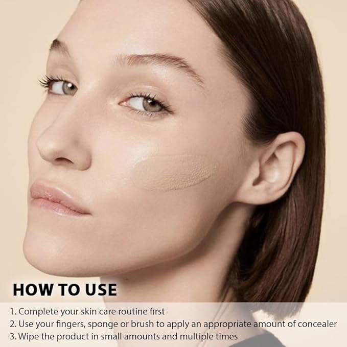 Pro Under Eye Full Coverage Liquid Concealer to Cover Dark Circles, Scars, Redness, Spots, Fine Lines, Corrector Anti-Aging Natural Finish, Moistening Smooth Cream, Waterproof 0.4 fl oz - Medium#-Velvo Beauty