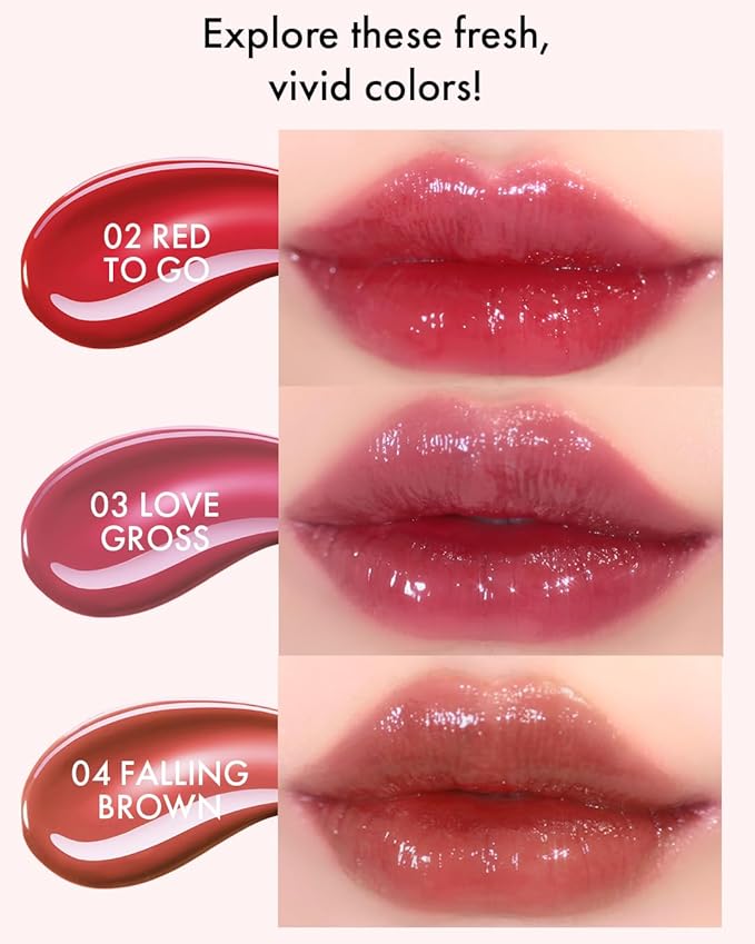 VIDIVICI Millennial Tint Glit - Transfer Proof Moisture Korean Lip Tint with Long-Lasting Color, Lightweight Water Jelly Texture, Hydrating & Smudge-Free Lip Stain, 0.13oz (04 FALLING BROWN)-Velvo Beauty