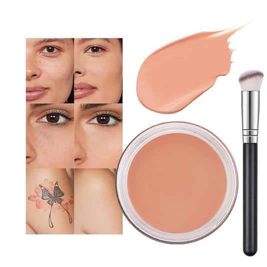 Kaely Pot Concealer Full Coverage Set,under Eye Brightener Concealer for Conceals Dark Circles,Waterproof Foundation Face Makeup Brush Kit,Color Correcting Concealer,Eye Ring corrector de ojeras 05-Velvo Beauty