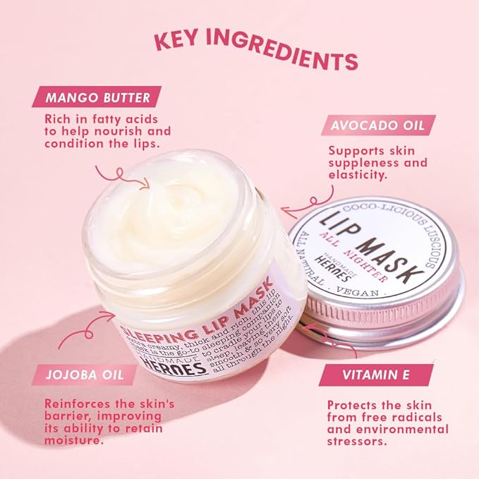 100% Natural Lip Butter Sleeping Lip Mask, Overnight Lip Moisturizer and Conditioner for Dry Lips. Intensive Lip Balm and Lip Therapy Skin Care with Mango butter (Original All Nighter)-Velvo Beauty