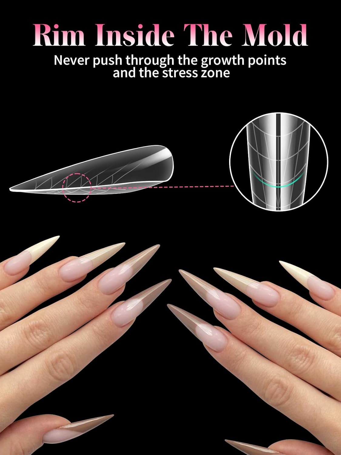 EBANKU Dual Nail Forms for Poly Extension Gel, 288 PCS Nail Forms Reusable Acrylic Nail Molds Sets, 12 Sizes Nail Extension Forms for Builder Gel Manicure Nail Art Design Salon DIY-Velvo Beauty