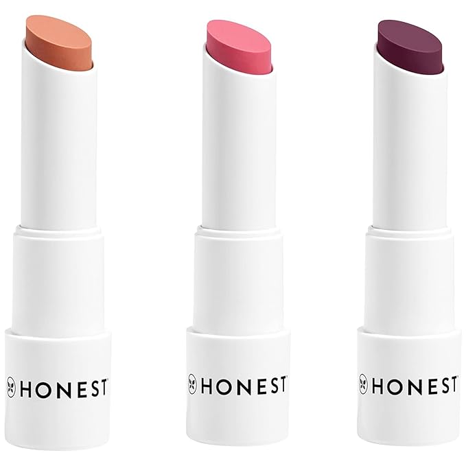 Honest Beauty Tinted Lip Balm 3-Pack | Antioxidant-rich Acai Extracts + Avocado Oil | EWG Certified, Vegan, Cruelty Free-Velvo Beauty