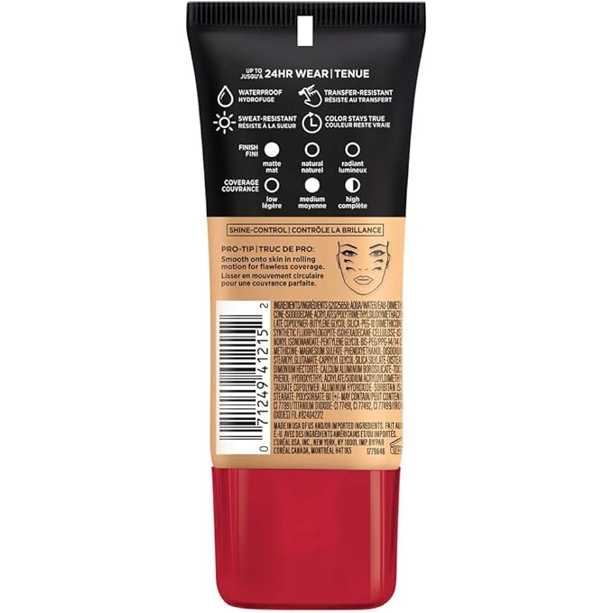 L'Oreal Paris Cosmetics Makeup Infallible Pro-Matte Liquid Longwear Foundation, Sand, 1 fl oz-Velvo Beauty