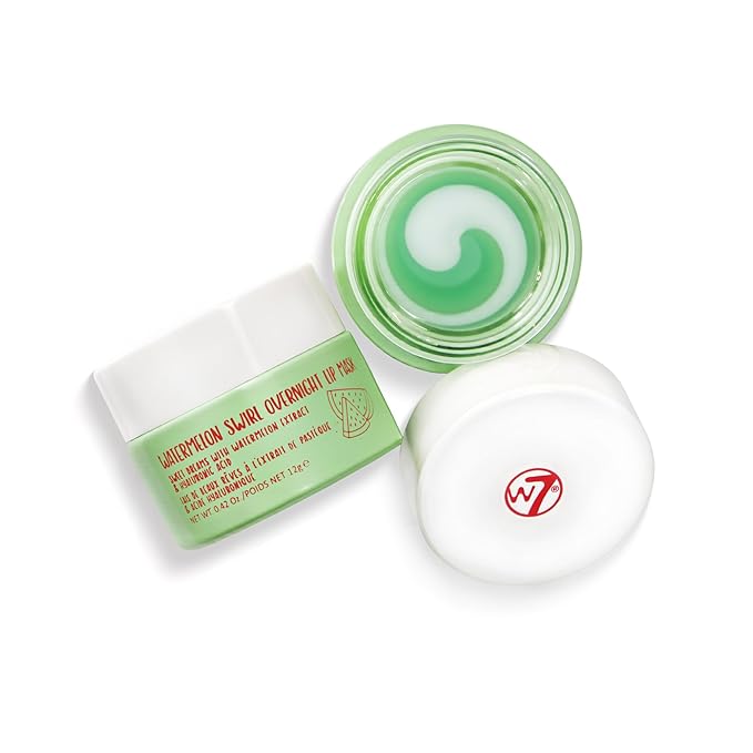 W7 Sweet Dreams Overnight Watermelon Swirl Lip Mask - Watermelon Fruit Extract & Hyaluronic Acid - For Hydrated, Full Looking & Irresistible Lips-Velvo Beauty