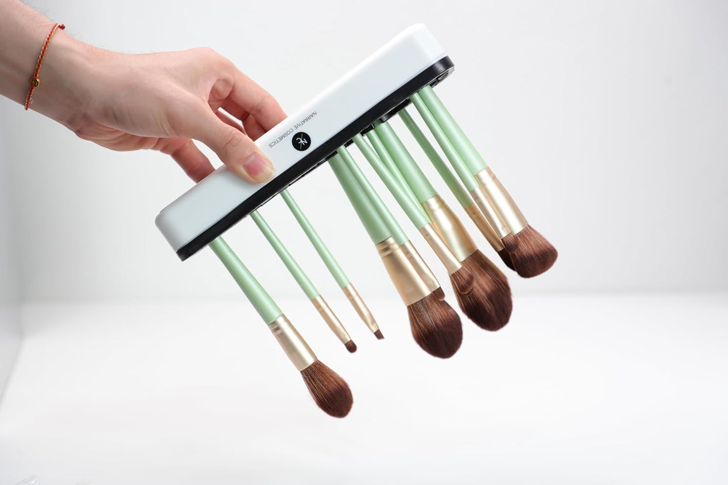 Upright Silicone Brush Holder with Square Corners - Black-Velvo Beauty