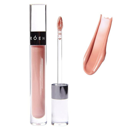 ROEN - Natural Kiss My Liquid Lip Balm Shimmer | Vegan, Cruelty-Free, Clean Makeup (RUMOR - Shimmery Light Pink)-Velvo Beauty