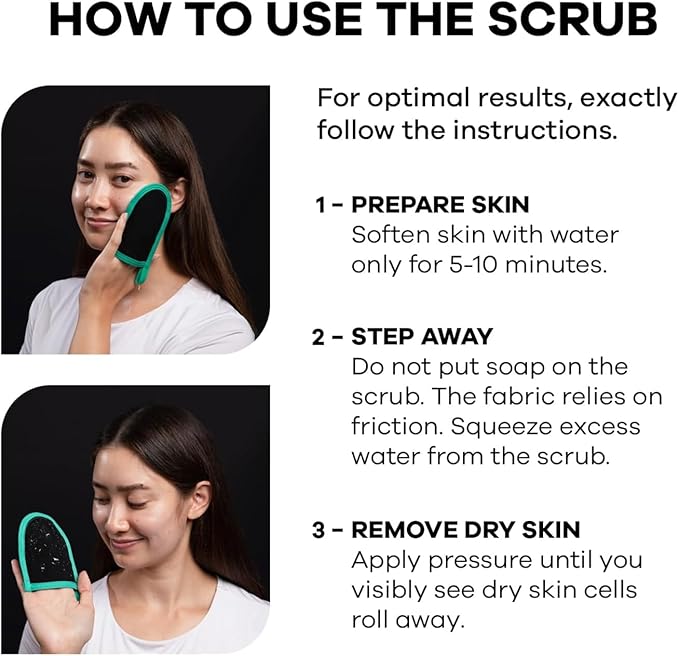 Dermasuri Deep Exfoliating Face Mitt - Scrubber, Dead and Dry Skin Remover for Men and Women - Exfoliator Gloves for Shower and Dry Use - ( 1 Pack)-Velvo Beauty