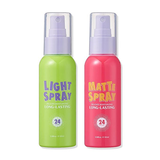 2PCS Makeup Setting Spray for Face,Waterproof Setting Spray for Makeup,Long Lasting Oil Control Finishing Holding Face Mist,Refreshing Hydrating Glossy and Matte Fixing Facial Mist Make Up Set A2-Velvo Beauty