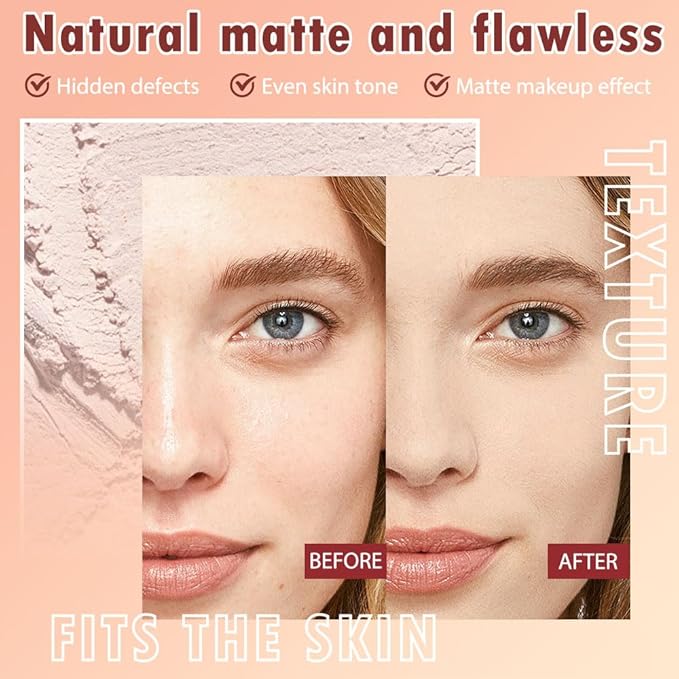 Oil Control Face Pressed Powder, Matte powder setting powder, long-lasting and waterproof loose powder, Flawless Lightweight Face Cosmetics, Cruelty-free, (03, 1 Pcs)-Velvo Beauty