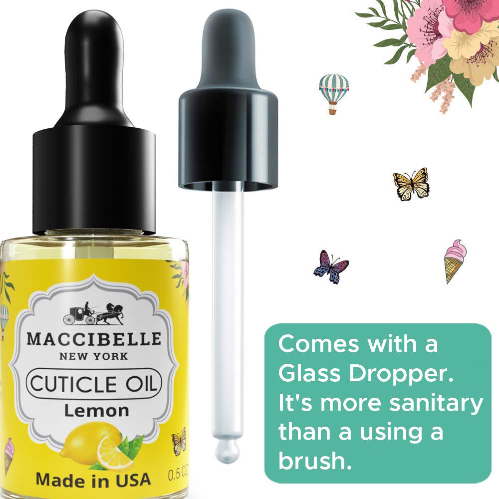 Maccibelle Cuticle Oil 0.5 oz - Soothe Nail Dry Cracked Cuticles (Lemon, 0.5 Fl Oz)-Velvo Beauty