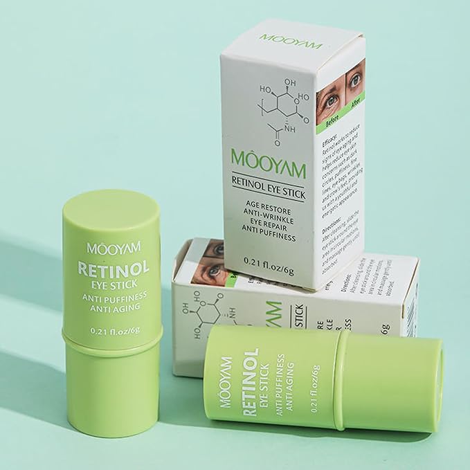 Retinol Eye Stick Anti Aging Eye Cream For Dark Circles and Puffiness, Fade Fine Lines and Firm Skin, Under Eye Balm Glow, Brightening Stick for Daily Anti-wrinkle Cream-Velvo Beauty