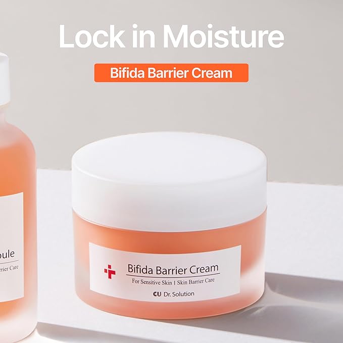 Bifida Barrier Cream, Moisturizing CUSKIN Korean Moisturizer Skincare with Ceramide NP, Squalane, and Hyaluronic Acid for Hydration and Skin Elasticity, 50ml (1.69 Fl. Oz.)-Velvo Beauty