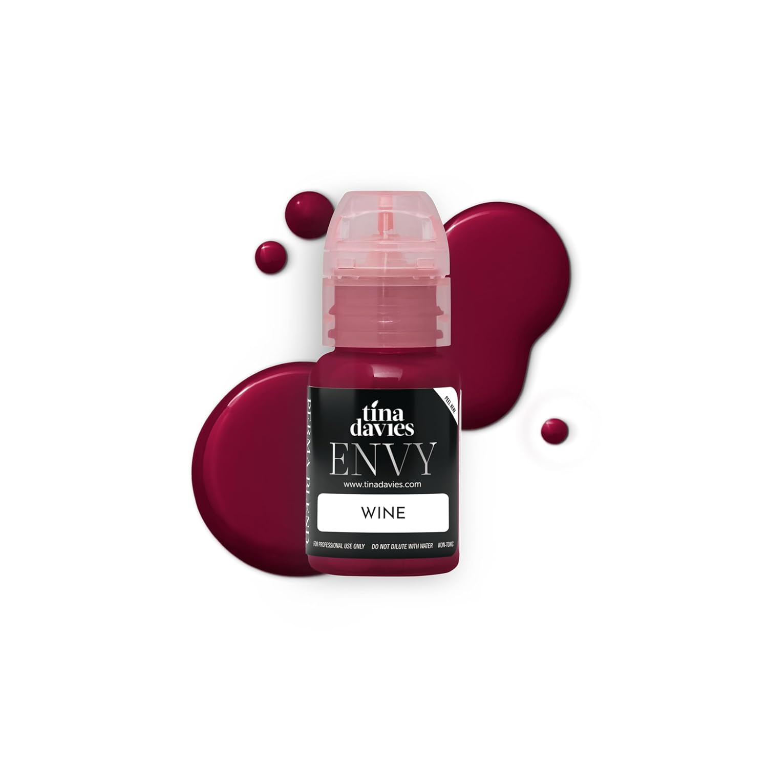 Tina Davies Professional Envy & Lust Lip Pigments - Permanent Lip Makeup - Colors Heal True to Tone - High Retention - Envy Wine, 1/2oz/15ml Bottle-Velvo Beauty