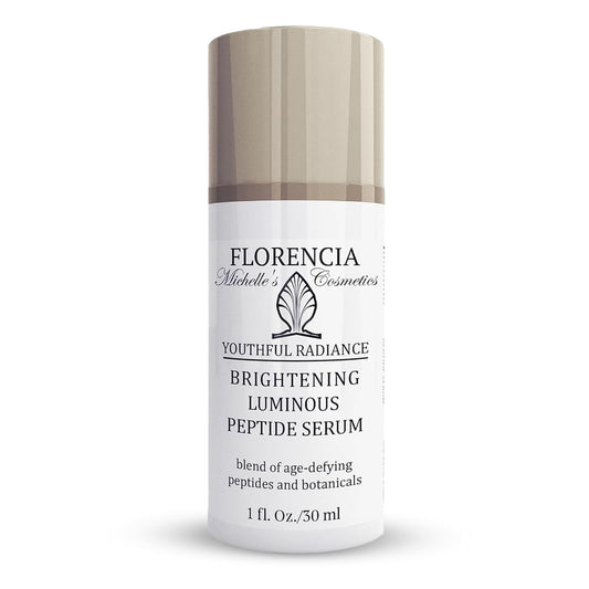 Florencia Brightening Luminous Peptide Serum - Age-Defying Face Serum with Peptides, Sodium Hyaluronate & Organic Botanicals – Helps to Reduce Wrinkles, Illuminate Complexion, 1 Oz-Velvo Beauty
