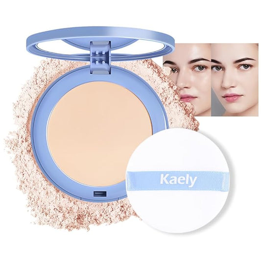 evpct Kaely Oil Control Pressed Face Powder, Get Smooth Flawless Fine Lines and Lightweight Finishing Foundation, Control Shine Long Lasting Waterproof Face Setting Powder Cosmetic, 09 Porcelain-Velvo Beauty
