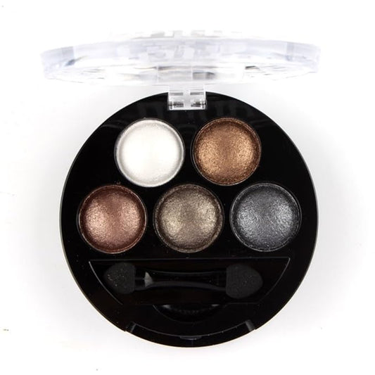 Mallofusa 5 Colors Eye Shadow Palette Powder Glitter Metallic Shimmer Makeup Palette Charming Highlight Look (Nature) 4.7oz-Velvo Beauty
