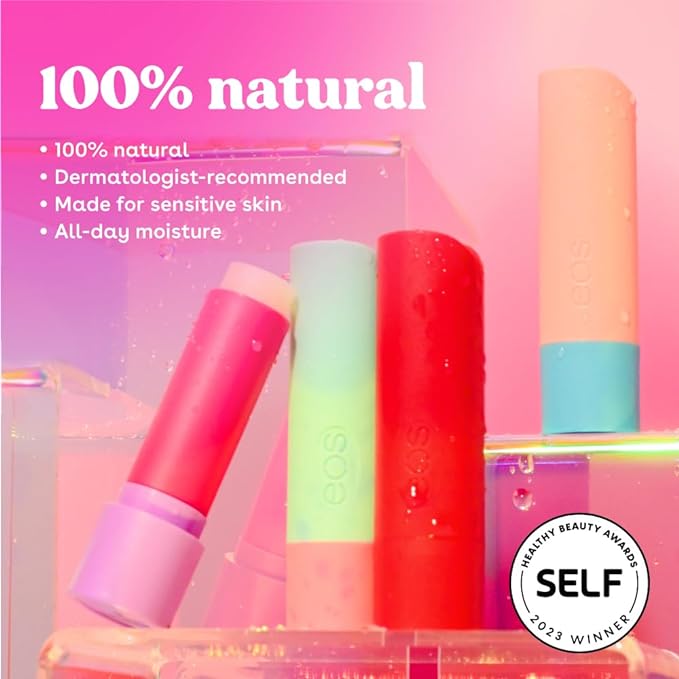 eos 100% Natural Variety Pack Lip Balm Sticks, Coconut Milk, Watermelon Frose, Pineapple Passionfruit, & Strawberry Peach, Lip Care, Pack of 4-Velvo Beauty