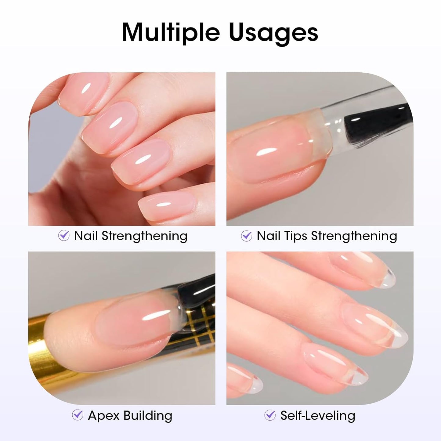 Gellen 100ml Builder Gel for Nails Clear, Strengthener Gel Color Hard Builder, Nail Apex Building Soak off Long Lasting U V Nail Gel-Velvo Beauty