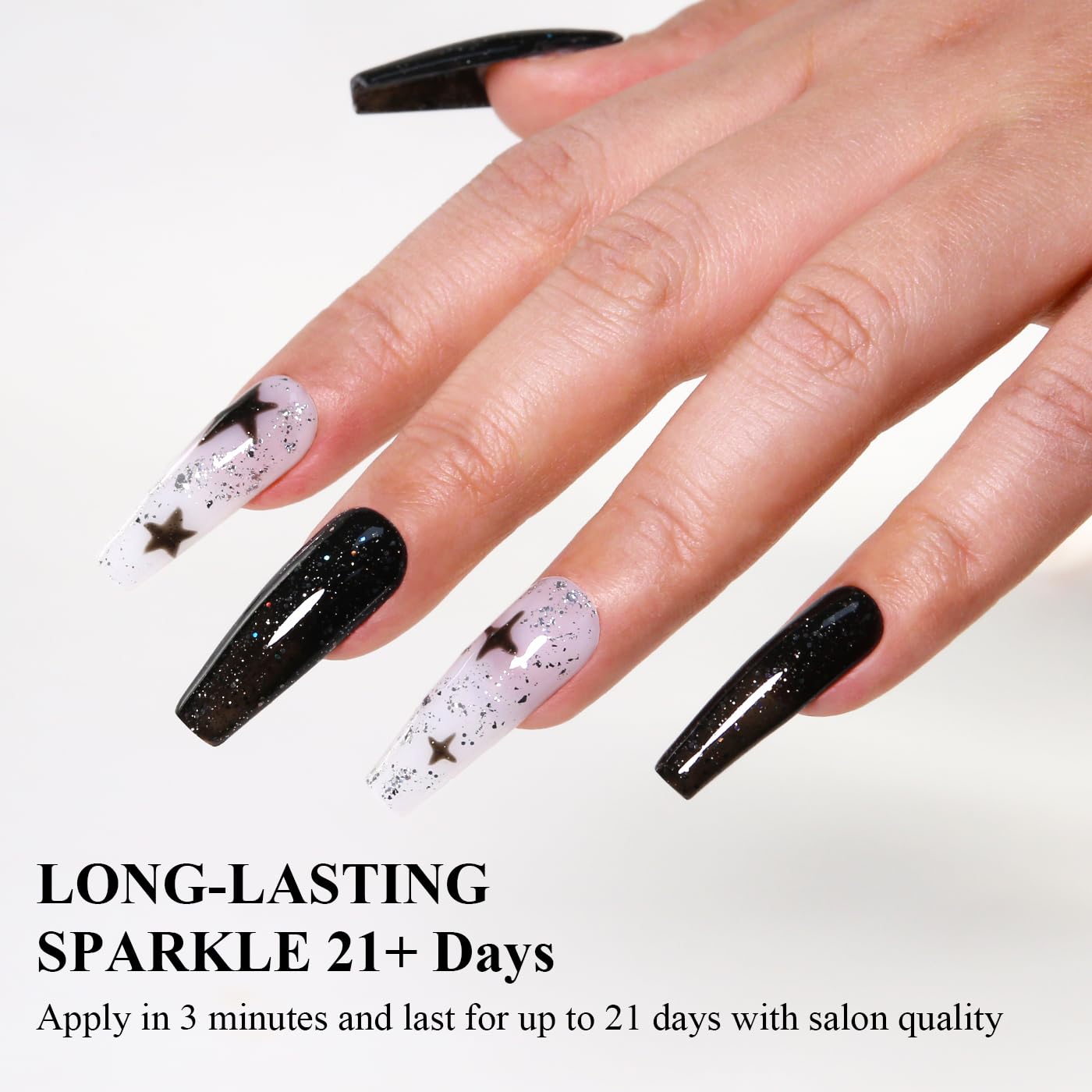 Imtiti Glitter Gel Nail Polish, Black Iridescent Glitter Gel Polish Diamond Shimmer Sparkle Soak Off UV LED Autumn Winter Manicure 10ML-Velvo Beauty