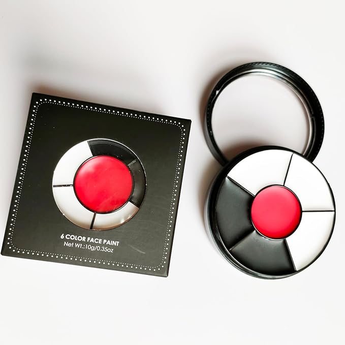 Clown Makeup Kit Face Paint Clown Wheel Black White Red Eye Black Football Softball Baseball Sports,Professional Halloween Joker Zombie Skeleton Vampire Makeup-Velvo Beauty