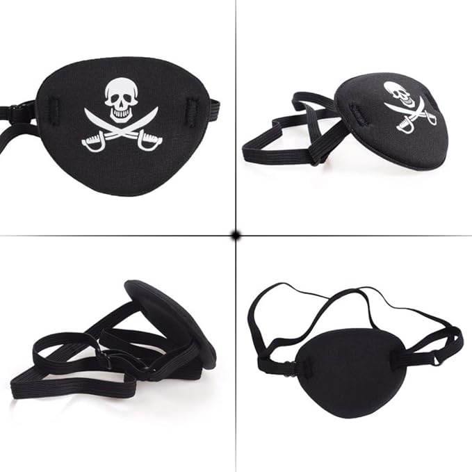 2pcs Eye Patch Mask Skull and Cross Bones with Adjustable Strap-Velvo Beauty