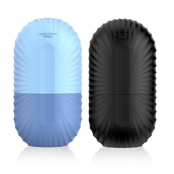 2pcs Ice Roller for Face and Eye, Silicone Ice Facial Roller Ice Holder, Face Ice Mold Skin Care, Face Icers Reusable Ice Cube Roller for Shrink Pores Anti Wrinkle Reduce Puffiness, Black Blue-Velvo Beauty