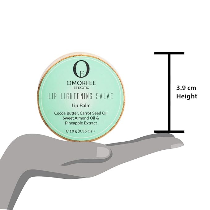 Omorfee 100% Organic Lip Lightening Balm, balm for Dark Lips, Balm with SPF, Natural Protection, Repair, Moisturizer, Cocoa Butter, Carrot Seed Oil & Pineapple Extract -10g/ 0.35Oz-Velvo Beauty