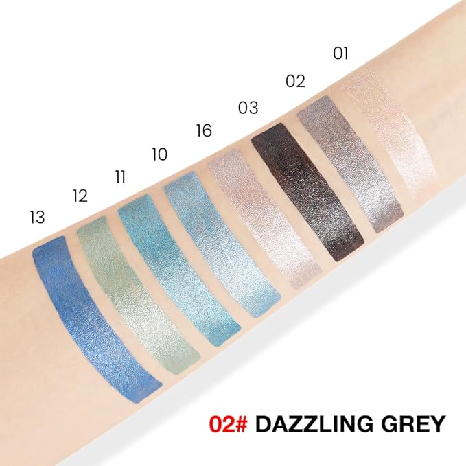 evpct Dazzling Grey Shimmer Cream Eye Shadow Brightener Sticks Set for Eyes, Grey Shimmery Matte Pencil Eye shadow Applicator Stick Pen Palette Makeup Waterproof sombras en crema para ojos 02#-Velvo Beauty