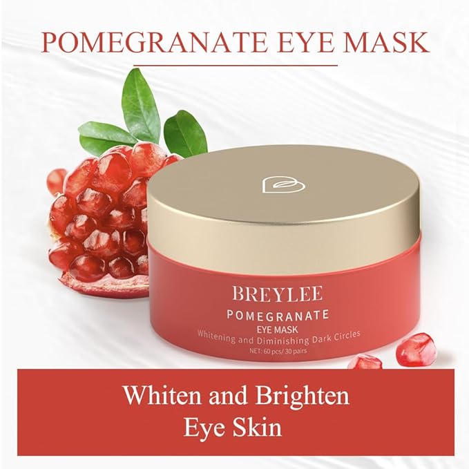 Pomegranate Eye Mask - 60 Pcs - reduces bags and dark circles under the eyes, tightens and improves ocular skin, all-natural extract, youthful appearance and reduces fine lines and wrinkles.-Velvo Beauty