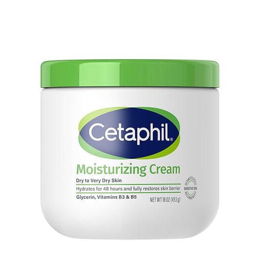Cetaphil Face & Body Moisturizer, Hydrating Moisturizing Cream for Dry to Very Dry, Sensitive Skin, NEW 16 oz, Fragrance Free, Non-Comedogenic, Non-Greasy-Velvo Beauty