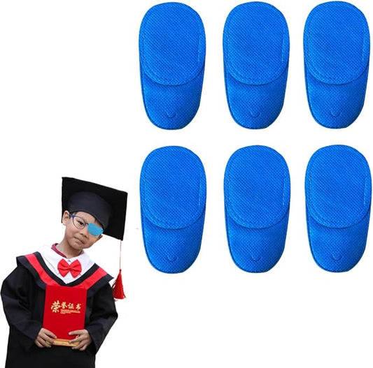 6 Piece Pack Children's Eye Patch can Cover Any Eye Patch, Treatment Amblyopia Strabismus Lazy Eye Patch, Reusable Medical Eye Patch (Medium Size, Blue)-Velvo Beauty