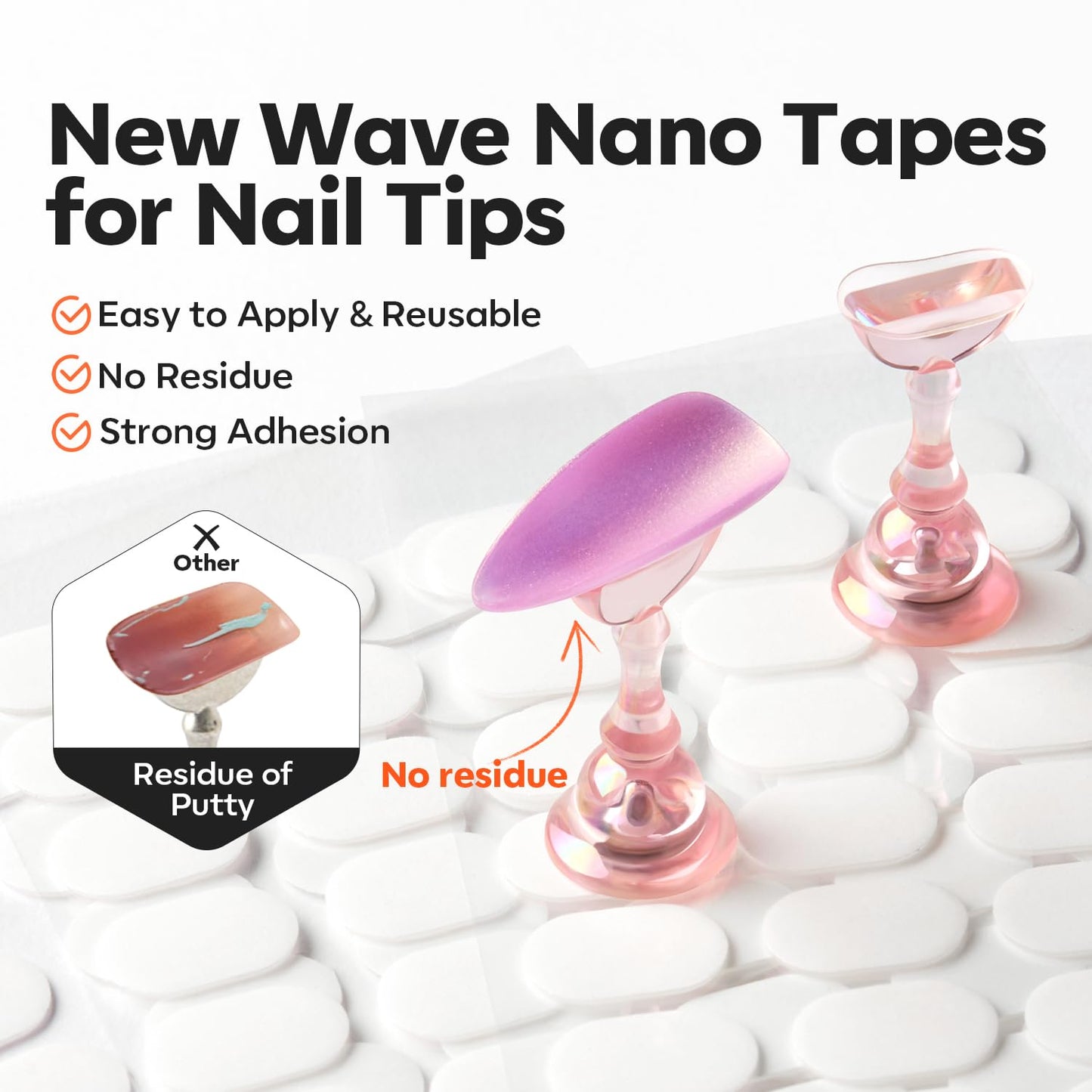 Modelones Nail Stand Set, Magnetic Nail Stands for Press ons False Nail Tips Practice Acrylic Holder with 200pcs Sticky Tabs Strong Metal Base Painting Display DIY & Salon Use Beginner Supplies-Velvo Beauty