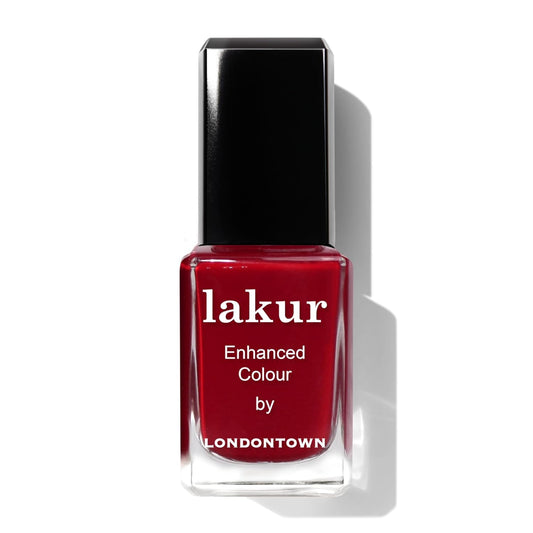 LONDONTOWN lakur Nail Polish - Chip-Resistant, Non-Toxic, Conditions & Hydrates Nails | Glossy Burgundy Red, Mull It Over, .40 fl oz-Velvo Beauty