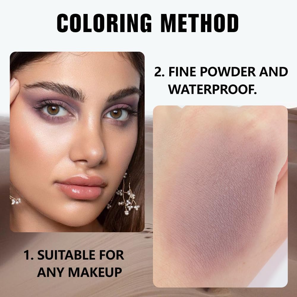 Matte Single Eye Shadow Palette Makeup, Matte Mauve Taupe Monochrome Eyeshadow For Old Women, Mini Single Pressed Pigmented Waterproof Sombras Para Ojos,Vegan, Talc, Paraben&Cruelty Free, 05-Velvo Beauty