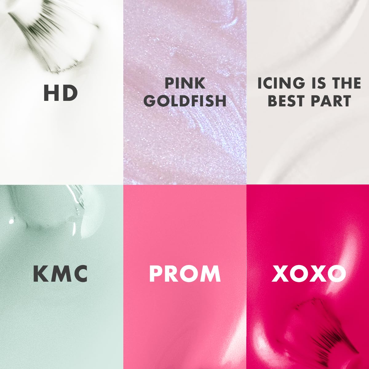 Olive & June Bestsellers Gel Polish Set | UV LED Nail Lamp Needed | Includes 6 Shades (HD, KMC, Pink Goldfish, Icing Is The Best Part, Prom, XOXO) + Gel Top Coat & Base Coat & Peel-Off Base HEMA-Free-Velvo Beauty