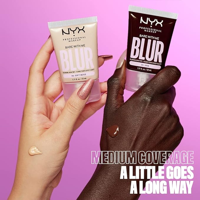 NYX PROFESSIONAL MAKEUP Bare With Me Blur Skin Tint Foundation Make Up with Matcha, Glycerin & Niacinamide - Espresso-Velvo Beauty