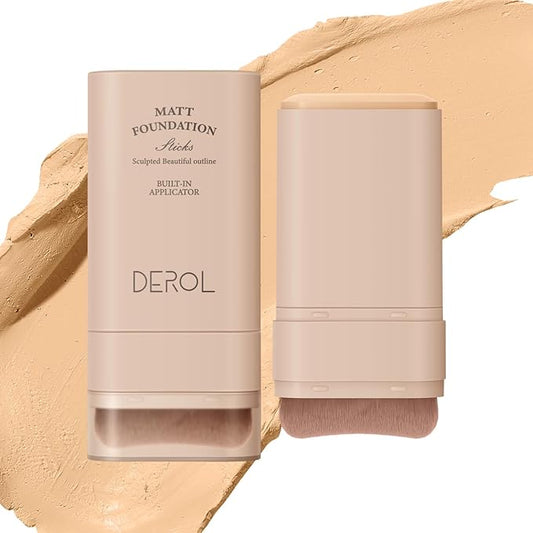 Multi-Use Foundation Stick Makeup with Brush,High Coverage Blendable Lightweight Contour Stick,Waterproof Flawless Natural Finish Creamy Foundation Makeup,Longwear Face Makeup Stick(#1)-Velvo Beauty